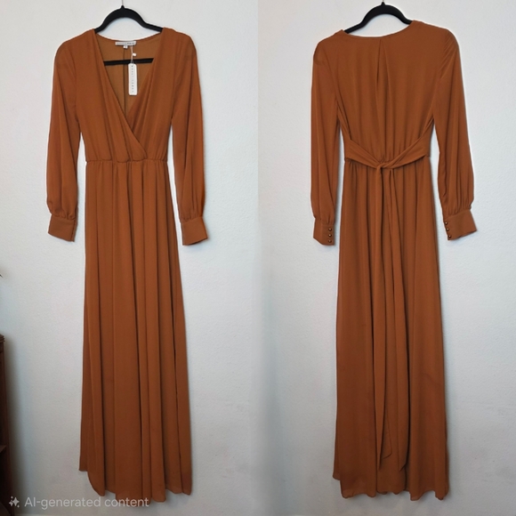 🚨NEW BALTIC BORN Lydia Maxi Dress In Nutmeg Brown Wedding Maternity Size Small - Picture 2 of 16